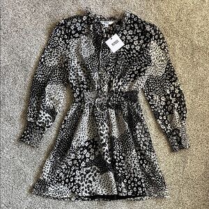 BB Dakota Black and White Animal Print Dress